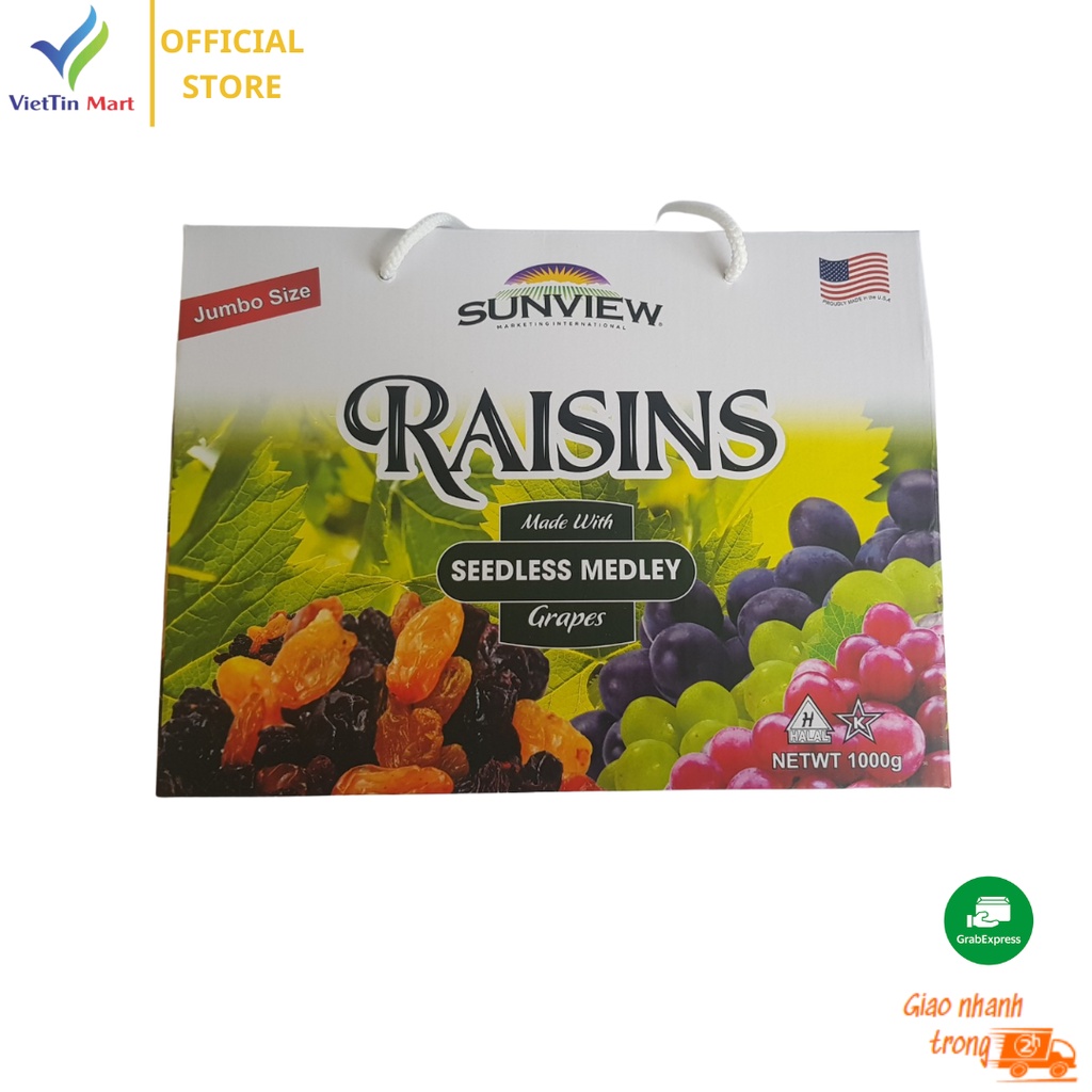 Nho Khô Mỹ SUNVIEW RAISINS HỘP VIETTIN MART 1KG | Shopee Việt Nam