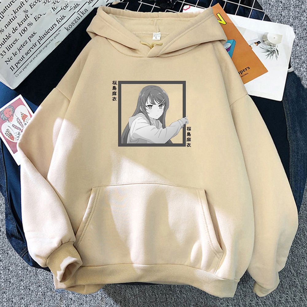 Rascal Not Dream of Bunny Girl Senpai Áo Hoodie Sweatshirt Anime Manga Harajuku Đáng Yêu Mai Sakurajima Cho Nữ