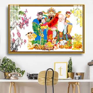 Tranh Tráng Gương Laminate - Treo Tường Phúc Lộc Thọ - Tranh Treo Phòng Khách