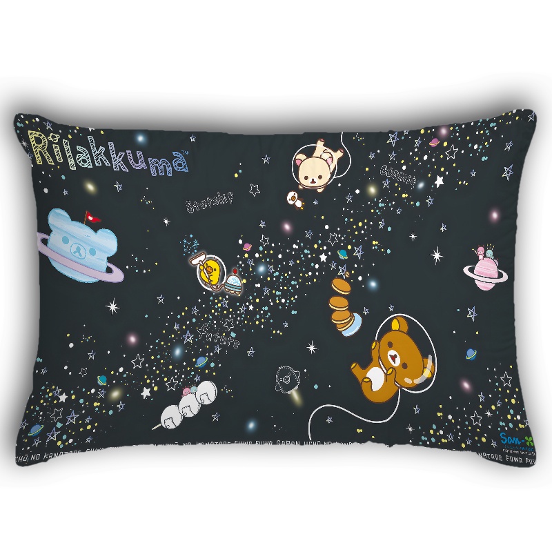 Vỏ Gối Hình Chữ Nhật In Họa Tiết Rilakkuma Một Mặt Dễ Thương Trang Trí Nhà Cửa (Không Kèm Lõi)
