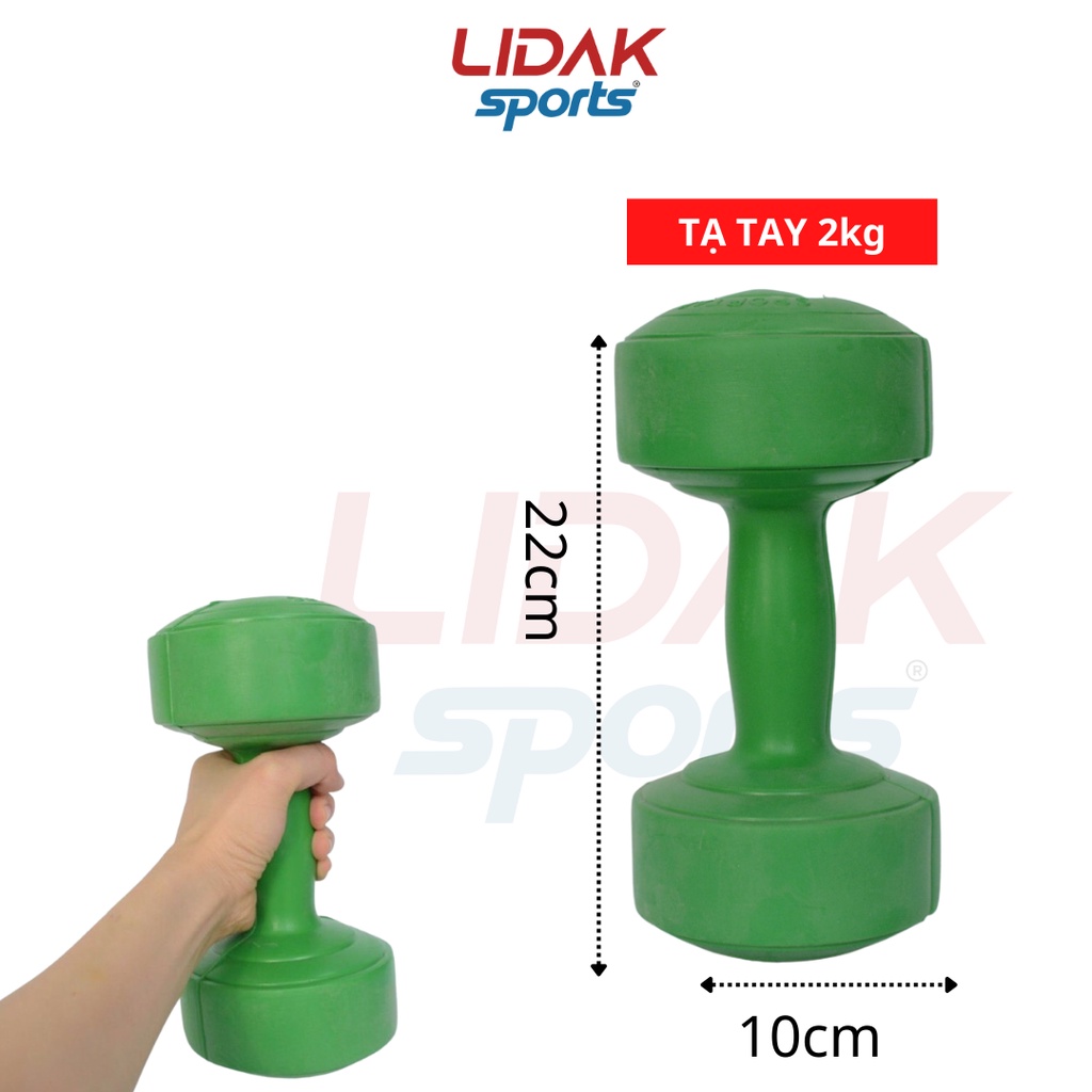 Ảnh Tạ tay nhựa 2kg Lidak, bên trong ruột tạ có lõi thép - LIDAK SPORT 4