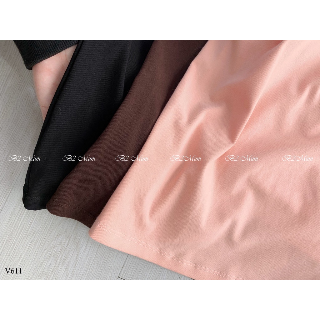 Đầm bầu thu đông B2 Mum chất zip dày dặn nặng tay cổ polo năng động V611