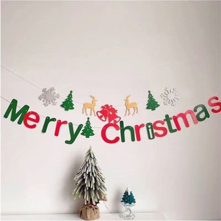 Dây cờ trang trí Noel Merry Christmas màu sắc