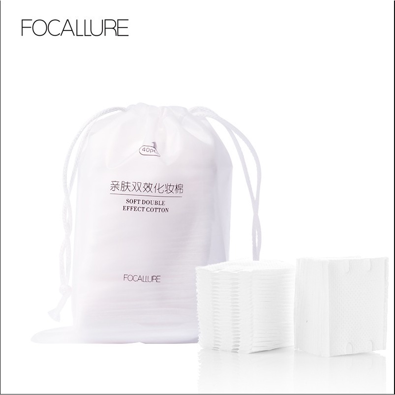 Ảnh Bông cotton tẩy trang FOCALLURE mềm mịn chất lượng cao 40 miếng 22.5g FA-000-0009 1