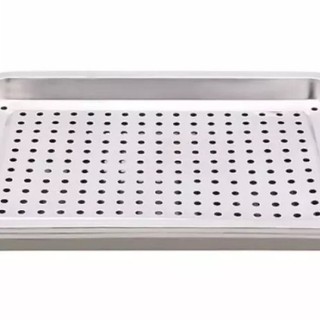 Khay Trà Inox Cao Cấp Không Gỉ, Mâm Chữ Nhật Có Khay Ráo Nước
