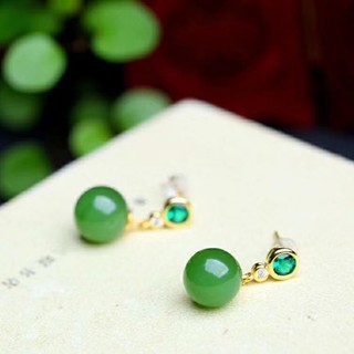 ❤ Mạ Đơn Giản Vàng 24K Tự Nhiên Hoa Cúc Tròn Hạt Bông Tai Nữ Retro Trang Sức