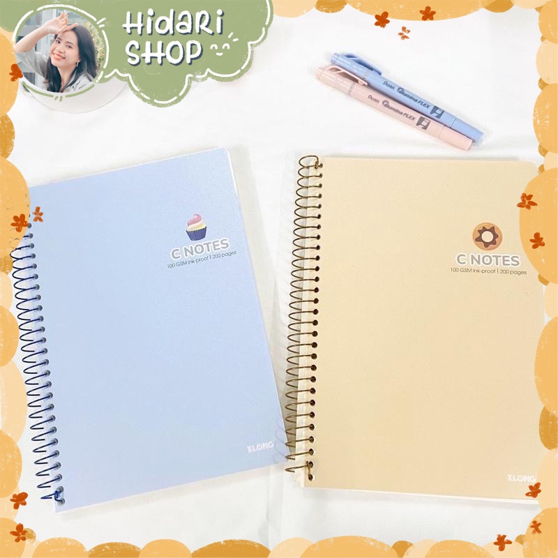 Vở note cornell Klong C-Notes 120/200 trang B5 Klong lò xo bìa nhựa ...