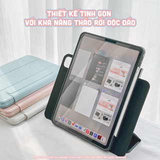 [TẶNG DÁN LƯNG CARBON] Bao da Nam Châm Xoay 360 dành cho i pad Gen 8/9/10, Air4/5, Pro 11 - Tháo rời, khe bút thông minh