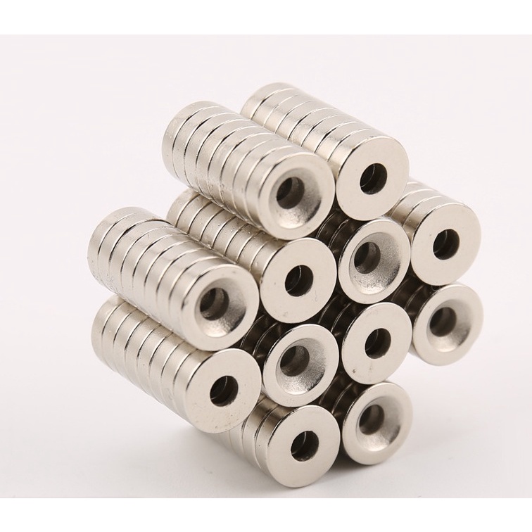 NC.L – Set 10 Nam châm đất hiếm tròn có lỗ nhiều kích thước, nam châm trắng vĩnh cửu 893Group_______