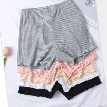 Quần váy cotton, Quần váy đùi chất cotton gân tăm