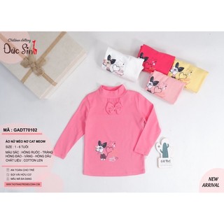 Áo giữ nhiệt bé gái, áo giữ nhiệt cổ cao, áo giữ nhiệt cổ 3 phân bé gái, áo giữ nhiệt cotton bé gái