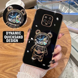 ốp lưng Redmi note 9 Pro note 9s Ốp Điện Thoại TPU silicone Mềm Mạ Điện 3D Có Giá Đỡ Hình Gấu Kim Tuyến Cho Redmi note 9 Pro note 9s