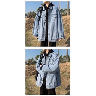 Áo Khoác Jeans Nam Nữ Denim Jacket Hàn Quốc Màu Xanh và Xanh Đen (hình thêu nổi) From Rộng Thời Trang Unisex