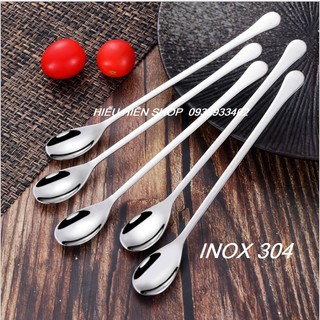 Combo 5 Chiếc Thìa Đá Bầu  INOX 304 Cán Dài 20cm Khuấy Cà Phê Đá - Chanh Đá - Sinh Tố -Trà Đào...