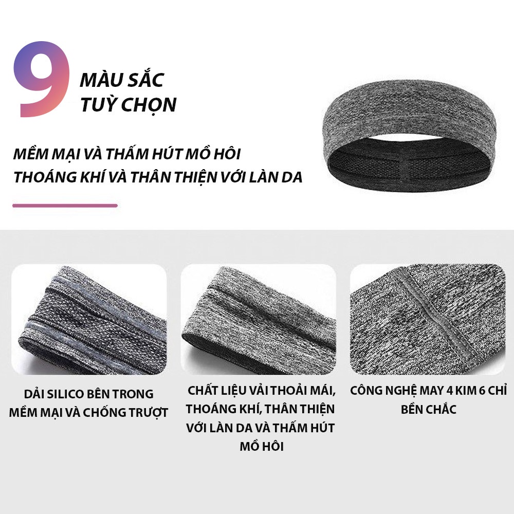 Ảnh Băng đô thể thao thấm hút mồ hôi nam nữ, vải dệt kim không xù lông Yasu 2103 2