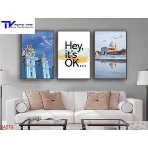 Bộ 3 Tranh Phong Cảnh Bắc Âu , Tranh Tráng Gương ( Bộ 3 Tấm )