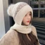 Mũ beanie NKSFX Khăn quàng cổ mùa đông Mũ dệt kim nhiệt mềm mại