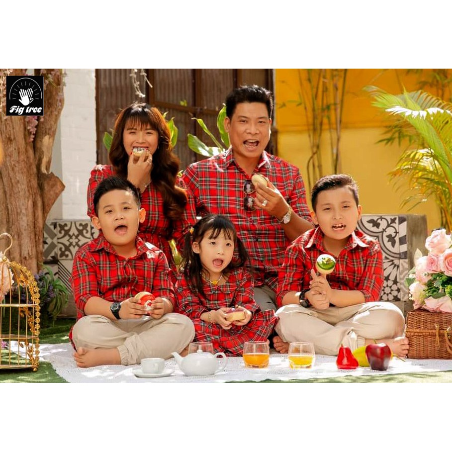 Áo Sơ Mi Bé Trai Fig Tree Sọc Caro Đỏ ( MS :166) Cực Dễ Thương