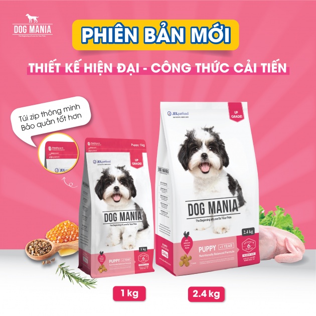 [2.4KG] DOG MANIA - Thức ăn hạt Cho Chó Nhỏ/ Chó Trưởng Thành DogMania