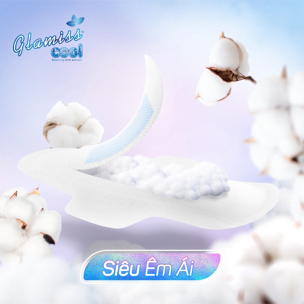 Ảnh Combo 2 gói Băng vệ sinh thảo dược the mát Glamiss Cool Extra ban ngày 24,5 cm 3