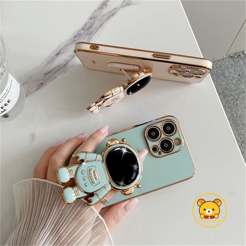 Giá đỡ điện thoại 3D phi hành gia gấp dễ thương, kẹp lưng hoạt hình, dùng cho điện thoại thông minh