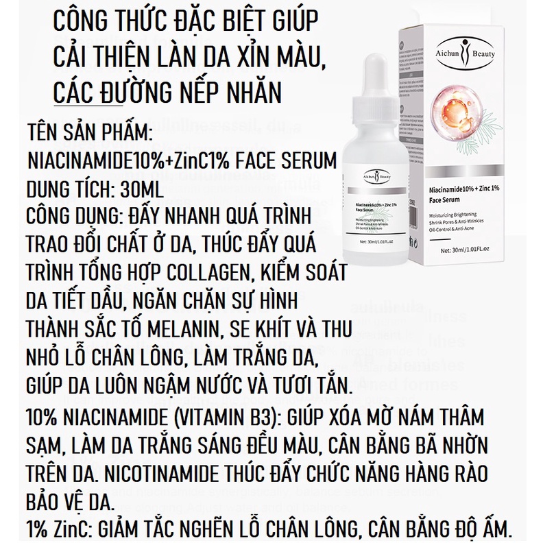 Serum Niacinaide Ngăn Ngừa Và Giảm Mụn, Dưỡng Trắng Da