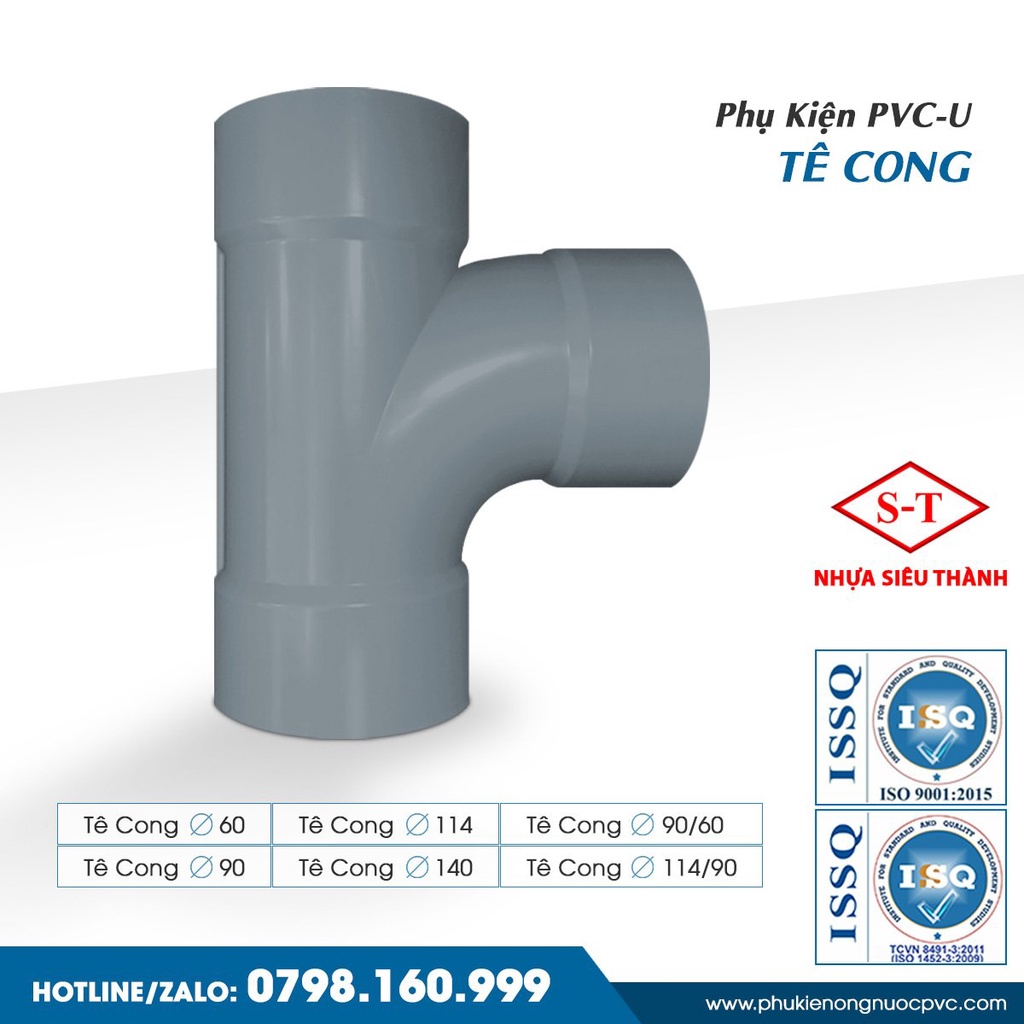 [GIÁ 1 BỊCH] Tê cong PVC Siêu Thành | Shopee Việt Nam