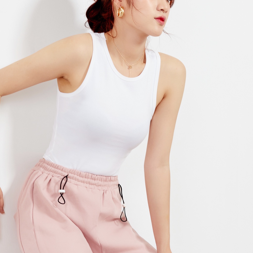 Ảnh Áo croptop nữ Choobe sát nách ba lỗ thun không tay kiểu ôm body tank top vải cotton co giãn tốt A17 2