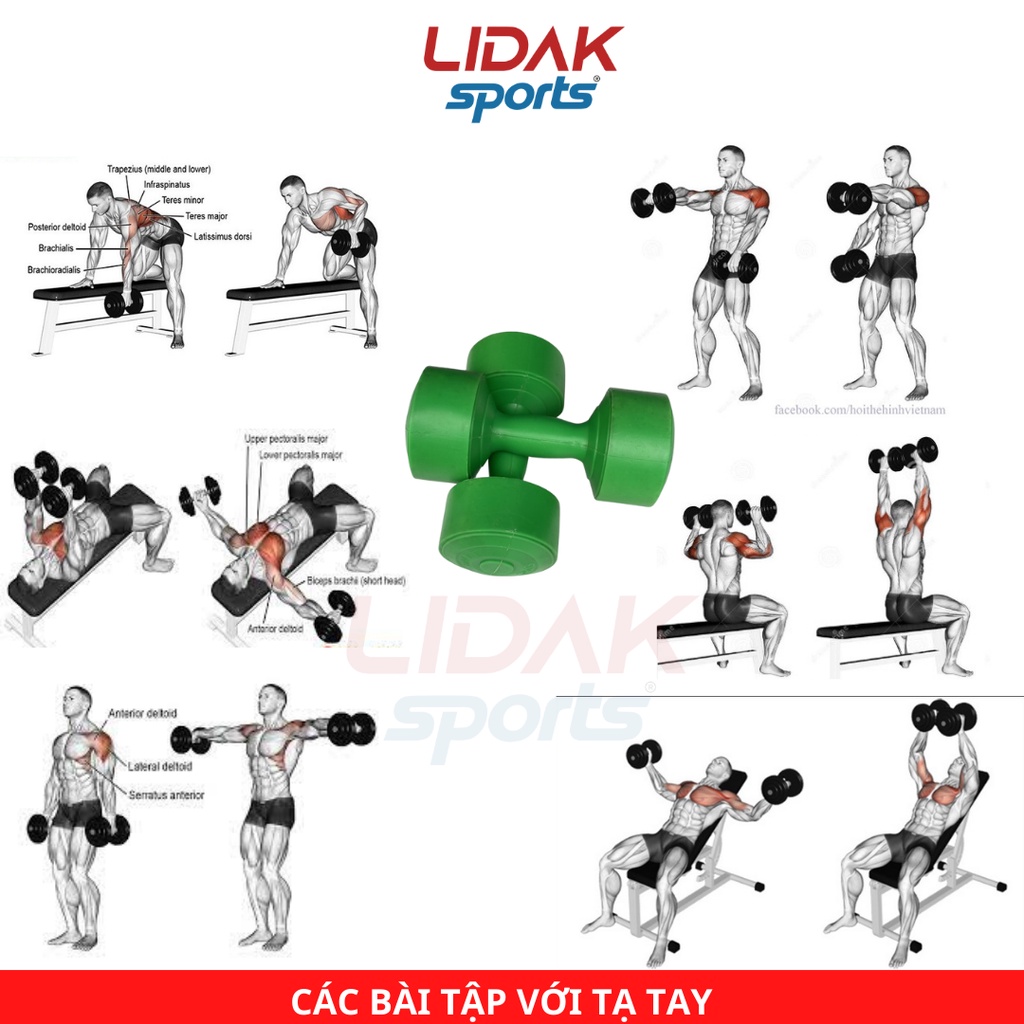 Ảnh Tạ tay nhựa 6kg Lidak, tập gym cải thiện cơ bắp tại nhà - LIDAK SPORT 3