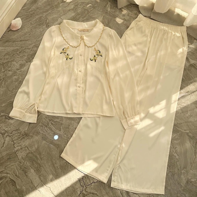 Đồ ngủ lụa pijama SLADY quyến rũ gợi cảm , bộ ngủ cao cấp VNS156