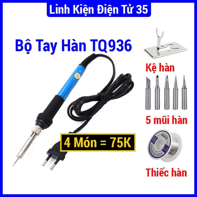 Mỏ hàn tq936 60w 220v mỏ hàn thiếc điều chỉnh nhiệt độ, máy hàn chì mini và phụ kiện hàn, thiếc hàn, bộ mũi hàn, kệ hàn