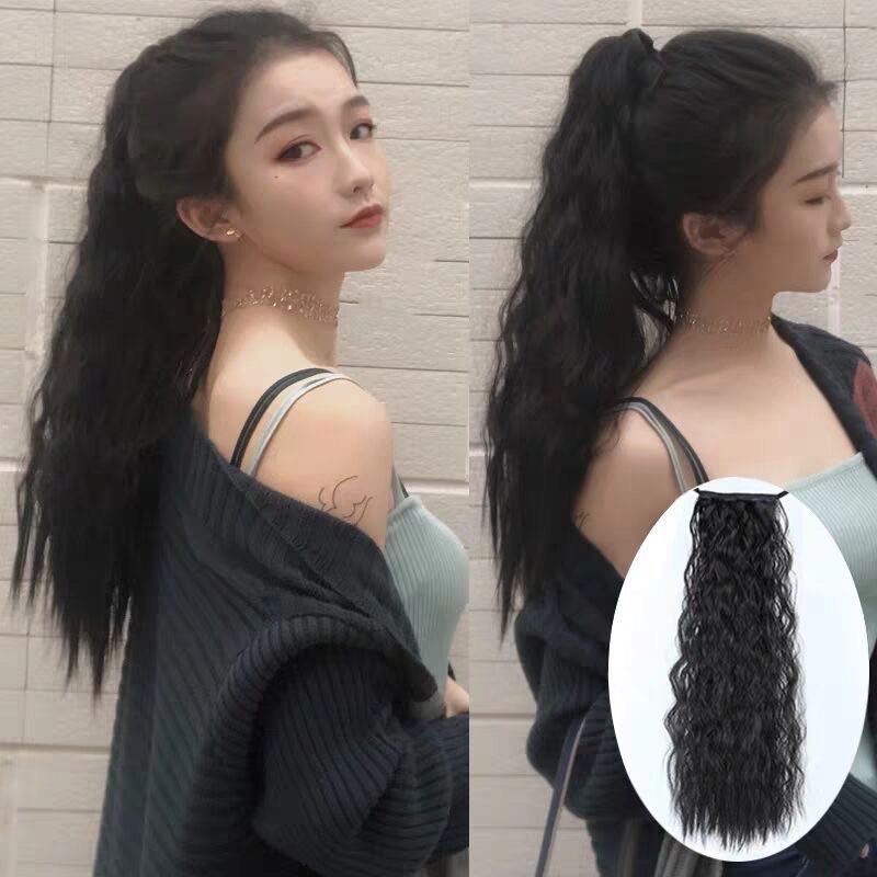 [SHOP ĐẶC BIỆT] BUỘC TÓC GIẢ SÓNG NƯỚC CÓ CÀI VÀ DÂY BUỘC