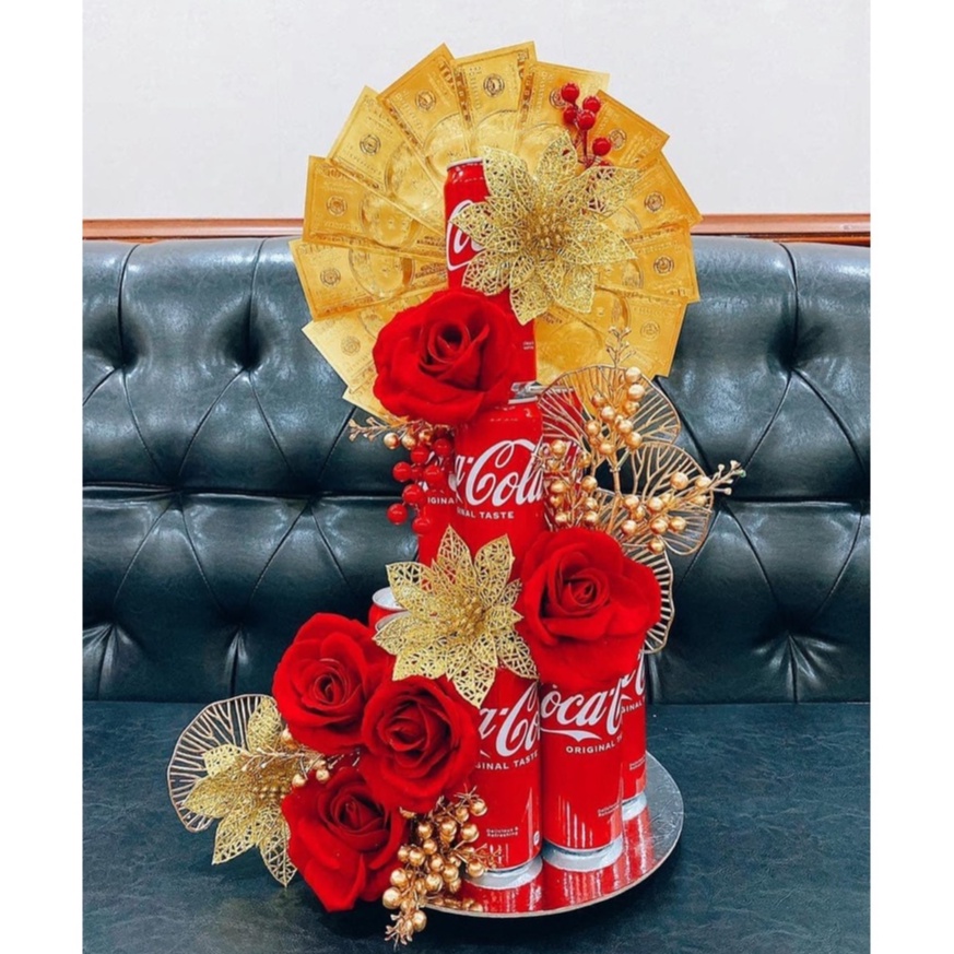 Hoa trang trí Tết, làm oản tài lộc tháp bánh, giỏ quà Tết, giỏ quà lễ đám cưới, trang trí Noel - Kem Shop K268