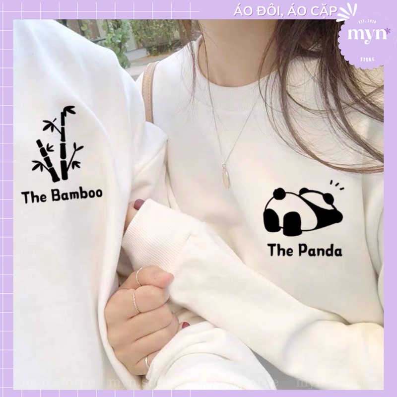 Áo sweater nỉ cặp đôi Gấu Trúc Panda - Bamboo , áo sweater đôi nam nữ ...