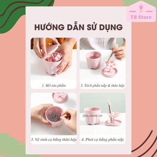 Hộp rửa cọ pastel loại mới nhất vệ sinh cọ trang điểm hai trong một kiêm giá đỡ cọ