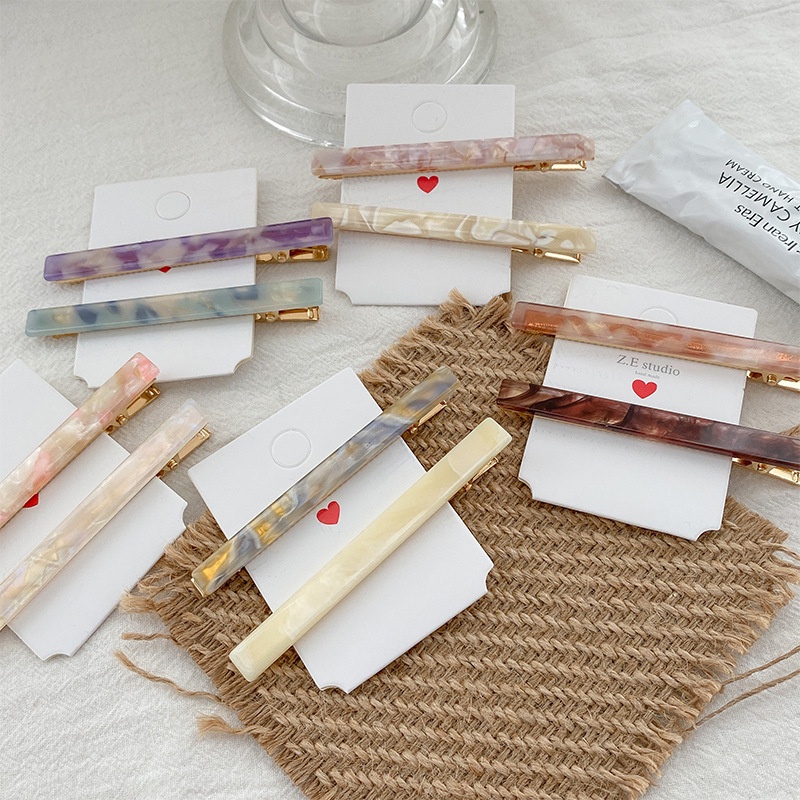Trendy U-Shaped Acetic Acid Hairpin Girls Hair Fork Hair Clips Colour Marble Print Hair Sticks Women Headwear Hair Accessories main image 1