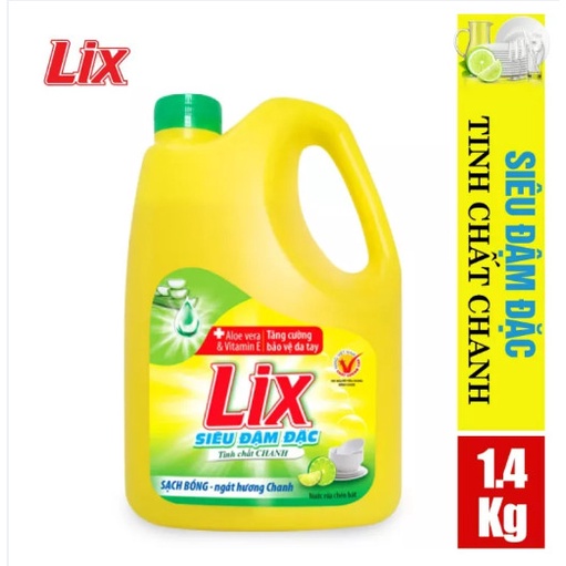 Ảnh Nước rửa chén LIX siêu đậm đặc hương chanh 1.4kg làm sạch dầu mỡ không hại da tay NC140 - Lixco Việt Nam 2