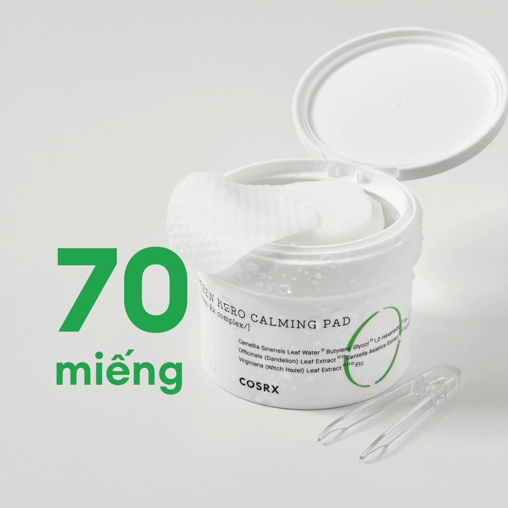 Ảnh Bông Tẩy Tế Bào Chết Hoá Học Dịu Da (0.25 % PHA, Trà Xanh) COSRX One Step Green Calming Pad 70 Miếng 2