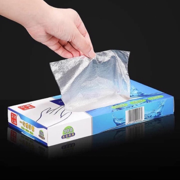 Hộp 200 đôi găng tay Nilon nấu đồ ăn, chế biến thực phẩm, thức uống Dùng 1 Lần