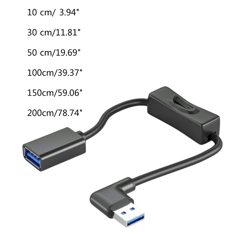 Dây Cáp Nối Dài Chuyển Đổi Dữ Liệu Cổng USB 3.0 Góc 90 Độ Có Công Tắc On / Off