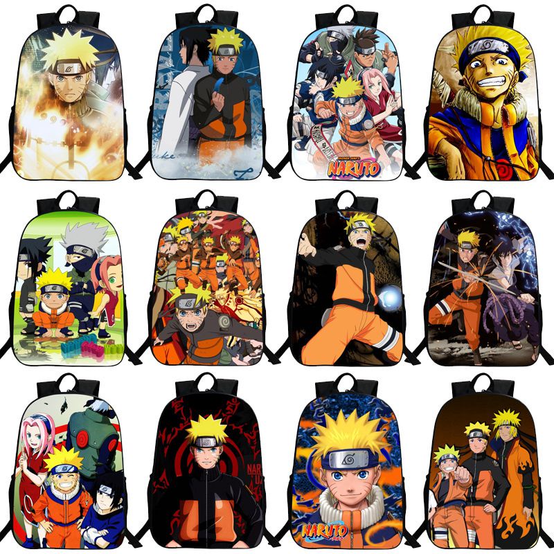 Ba lô đi học họa tiết nhân vật anime Naruto Kakashi Uchiha Itachi Quà cho trẻ em