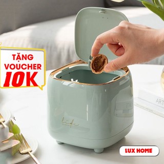 Thùng rác mini chất liệu ABS cao cấp để bàn kiểu dáng hiện đại, sang trọng đựng đồ tiện dụng tiện lợi LUXHOME