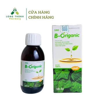 Siro ho thảo dược B-ORIGANIC dùng cho người ho khan, ho đờm, đau họng chai 125ml