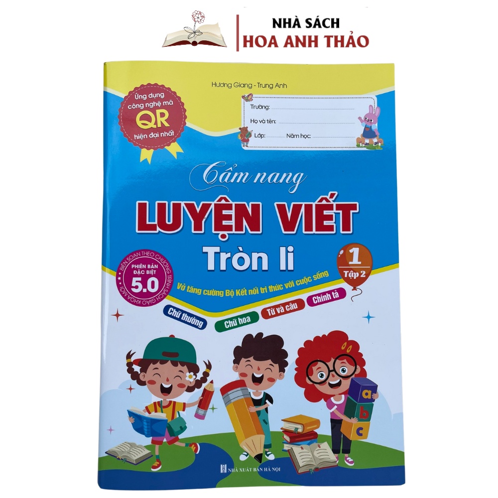 Ảnh Sách - Cẩm Nang Luyện Viết Tròn Li Phiên Bản 5.0, Vở Tập Viết Chữ Thường Chữ Hoa Cỡ Nhỏ Theo Nhóm Bộ Kết Nối Tri Thức 1