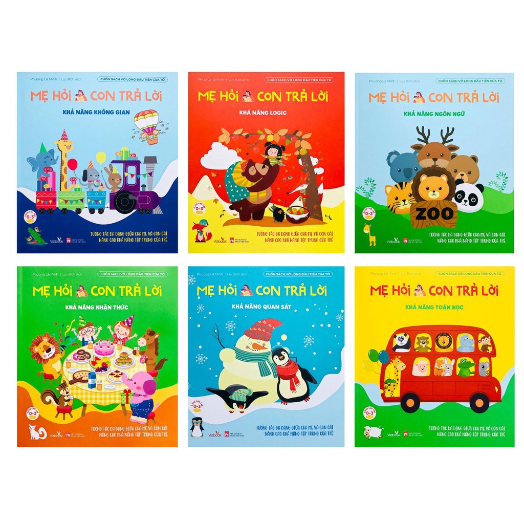 Cuốn Sách Vỡ Lòng Đầu Tiên Của Tớ - Mẹ Hỏi Con Trả Lời (Bộ 6 quyển) Dành cho trẻ 0-3 tuổi