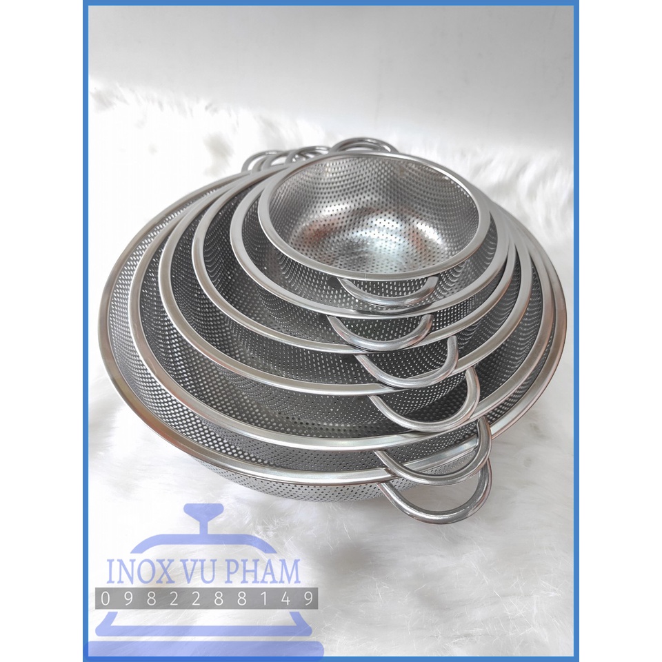 Rổ inox cao cấp có 2 quai chắc chắn nhiều kích thước (Ảnh shop tự chụp ...