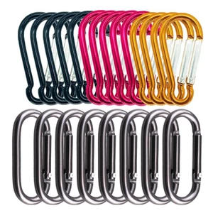 Móc Khóa Carabiner Hình Chữ D Bằng Nhôm Dùng Cắm Trại Ngoài Trời