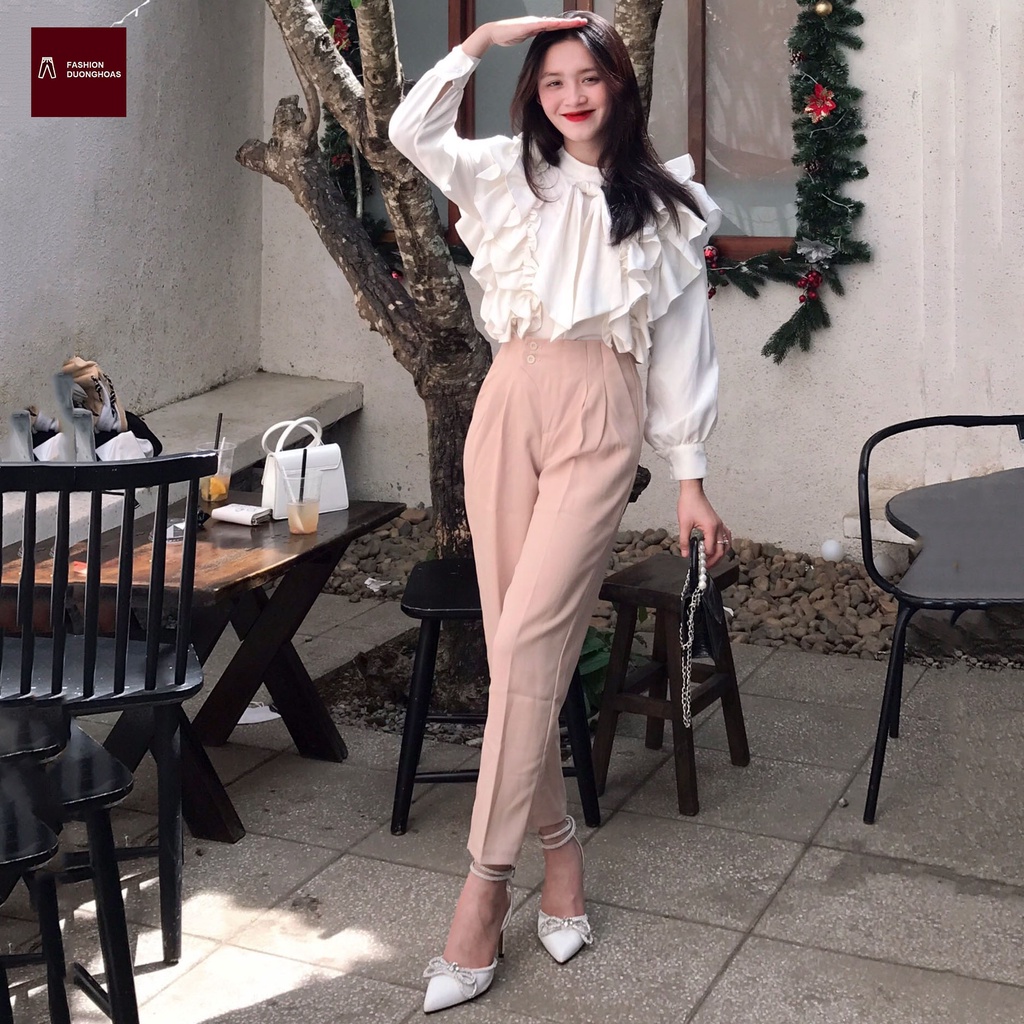 Quần Baggy Cao Cấp Nữ Lưng Cạp Cao 2 Cúc Lệch Vải Quần Tây Vitex Loại Đẹp Mặc Tết m87