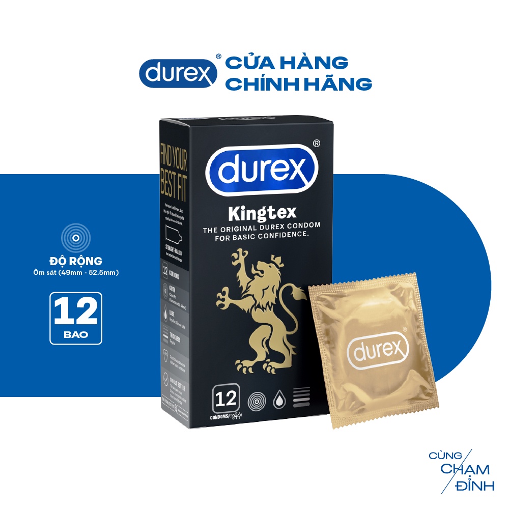 Ảnh Bao cao su Durex Kingtex ôm sát, bôi trơn, size 49mm, hộp 12 bao 2