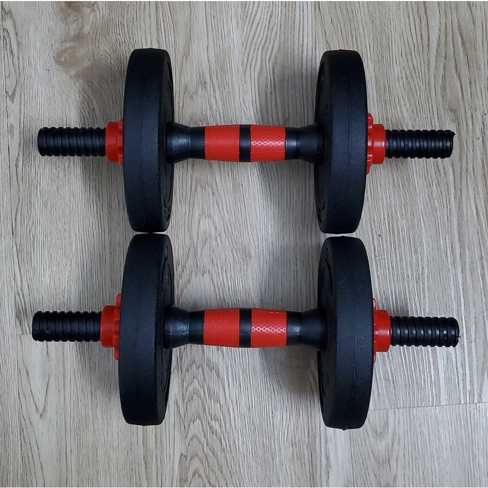 Ảnh BG Bộ tạ tay 2in1 kết hợp tạ đẩy( tạ đòn) tạ tập gym tập thon tay, dụng cụ gym đa năng PVC 40kg 2